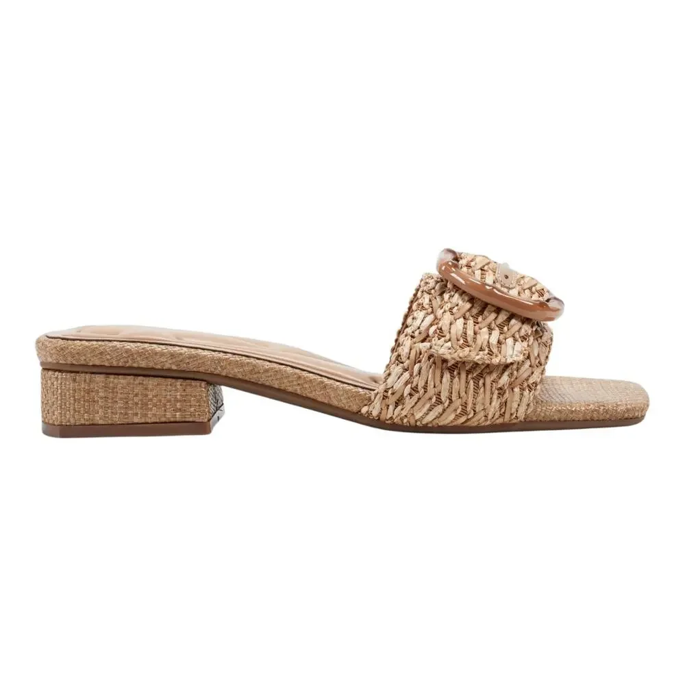 Easy Spirit Women's Gatlin Woven Low Block Heel Sandals Natural Size 6